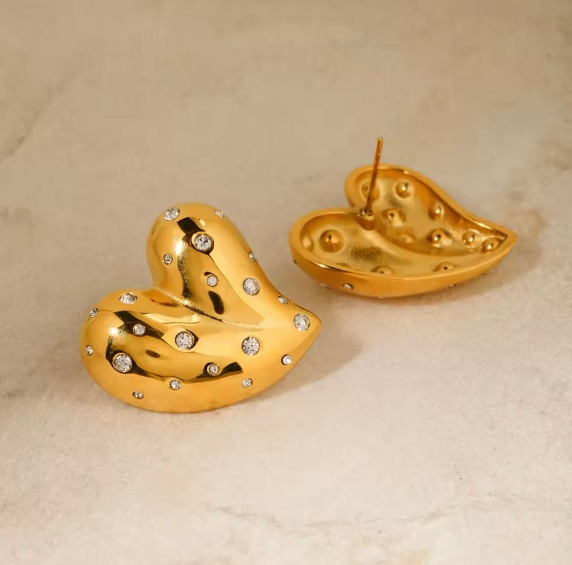 Romantic Heart Earrings – Stainless Steel, Chic and Waterproof Jewelry