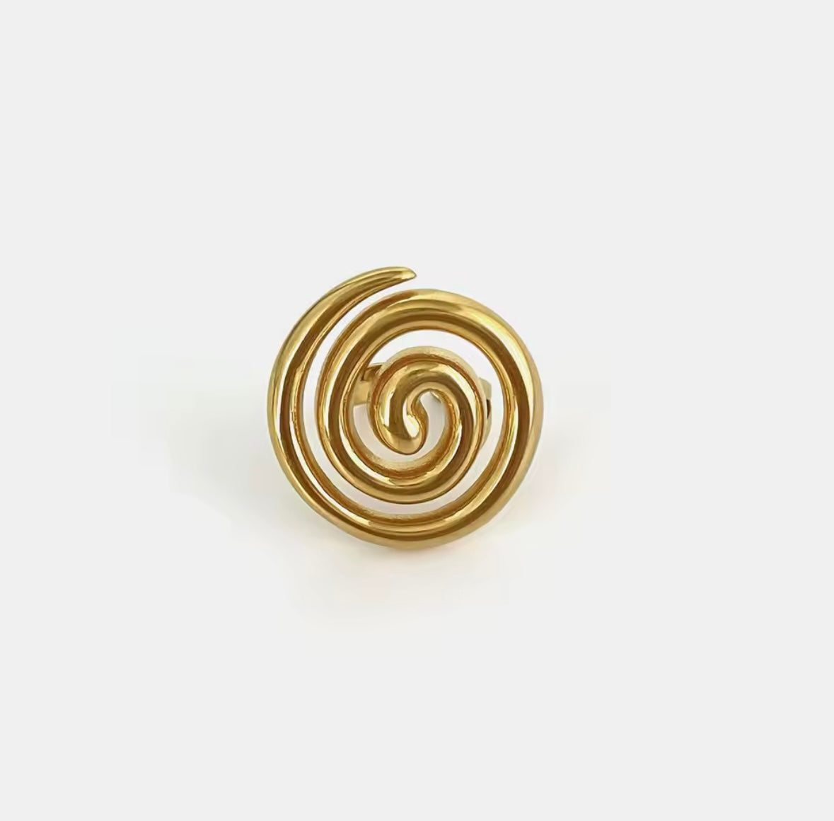 Bagues Croissant Conque – Acier Inoxydable, Design Spirale Brillante, Bijoux Tendance pour Femme (Disponible en plusieurs variantes)