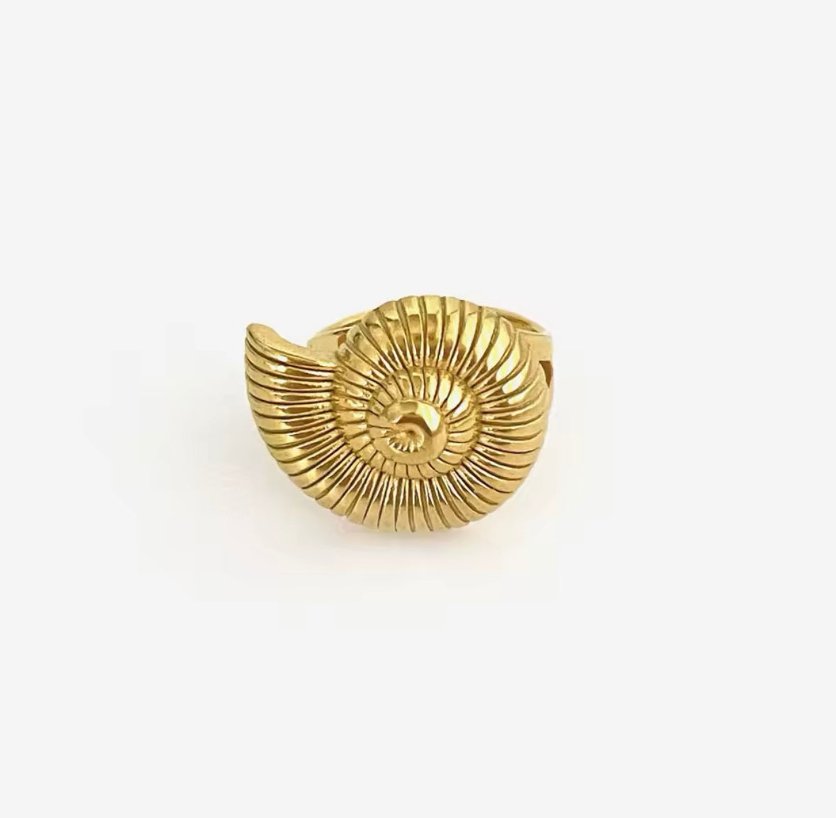 Bagues Croissant Conque – Acier Inoxydable, Design Spirale Brillante, Bijoux Tendance pour Femme (Disponible en plusieurs variantes)