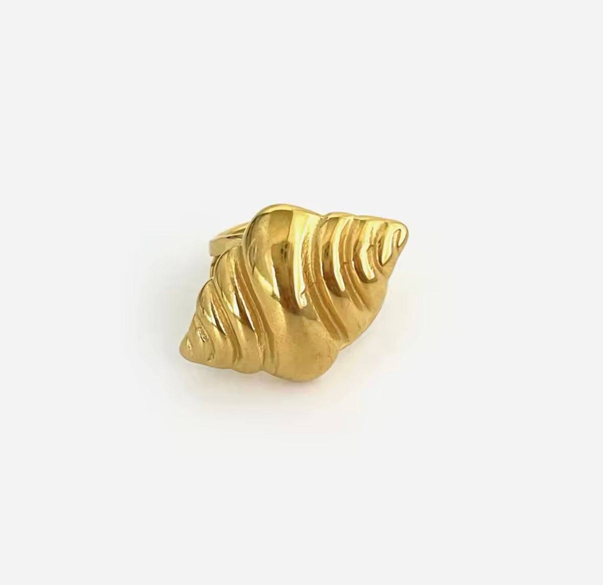 Bagues Croissant Conque – Acier Inoxydable, Design Spirale Brillante, Bijoux Tendance pour Femme (Disponible en plusieurs variantes)
