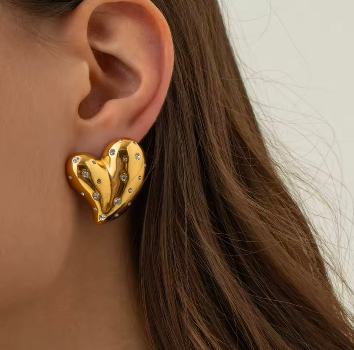 Romantic Heart Earrings – Stainless Steel, Chic and Waterproof Jewelry