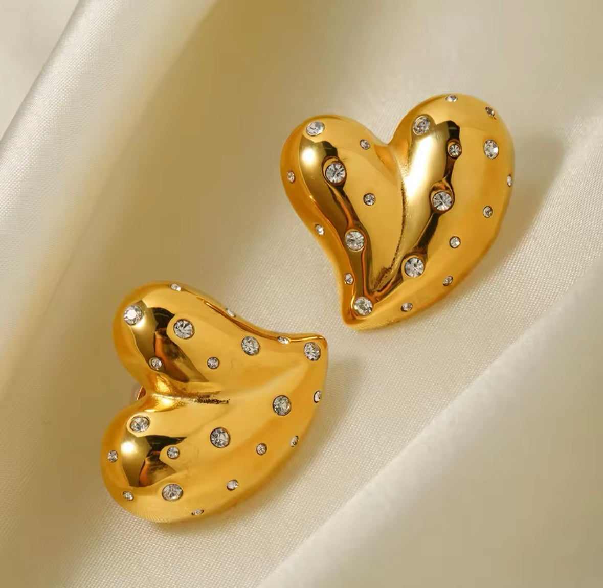 Romantic Heart Earrings – Stainless Steel, Chic and Waterproof Jewelry