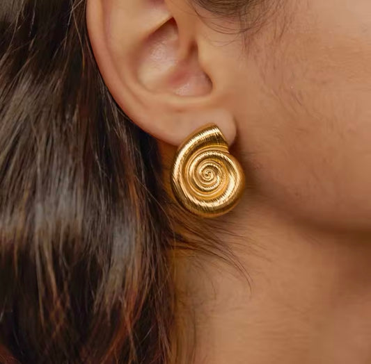 Conch Earrings – Gold Stainless Steel