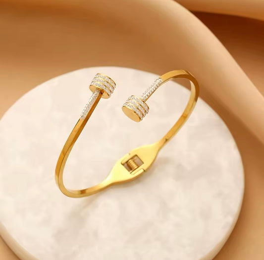 Bracelet en Acier Inoxydable 316L – 18K Or, Bijoux de Luxe et Étanches pour Femme