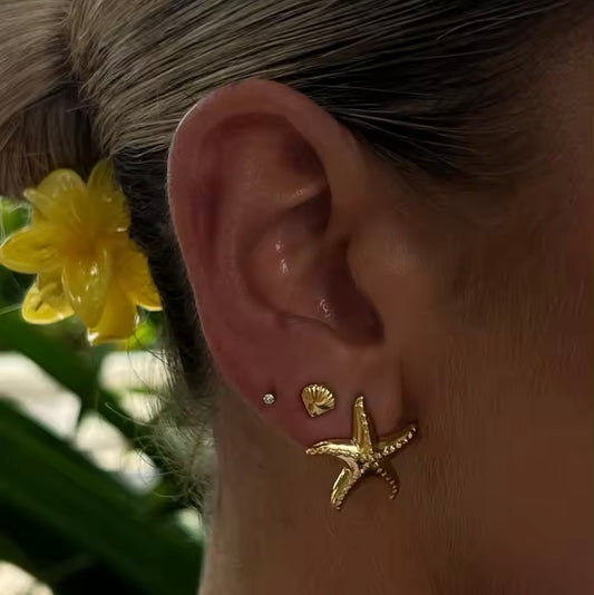 Starfish Earring Set – Gold Stainless Steel